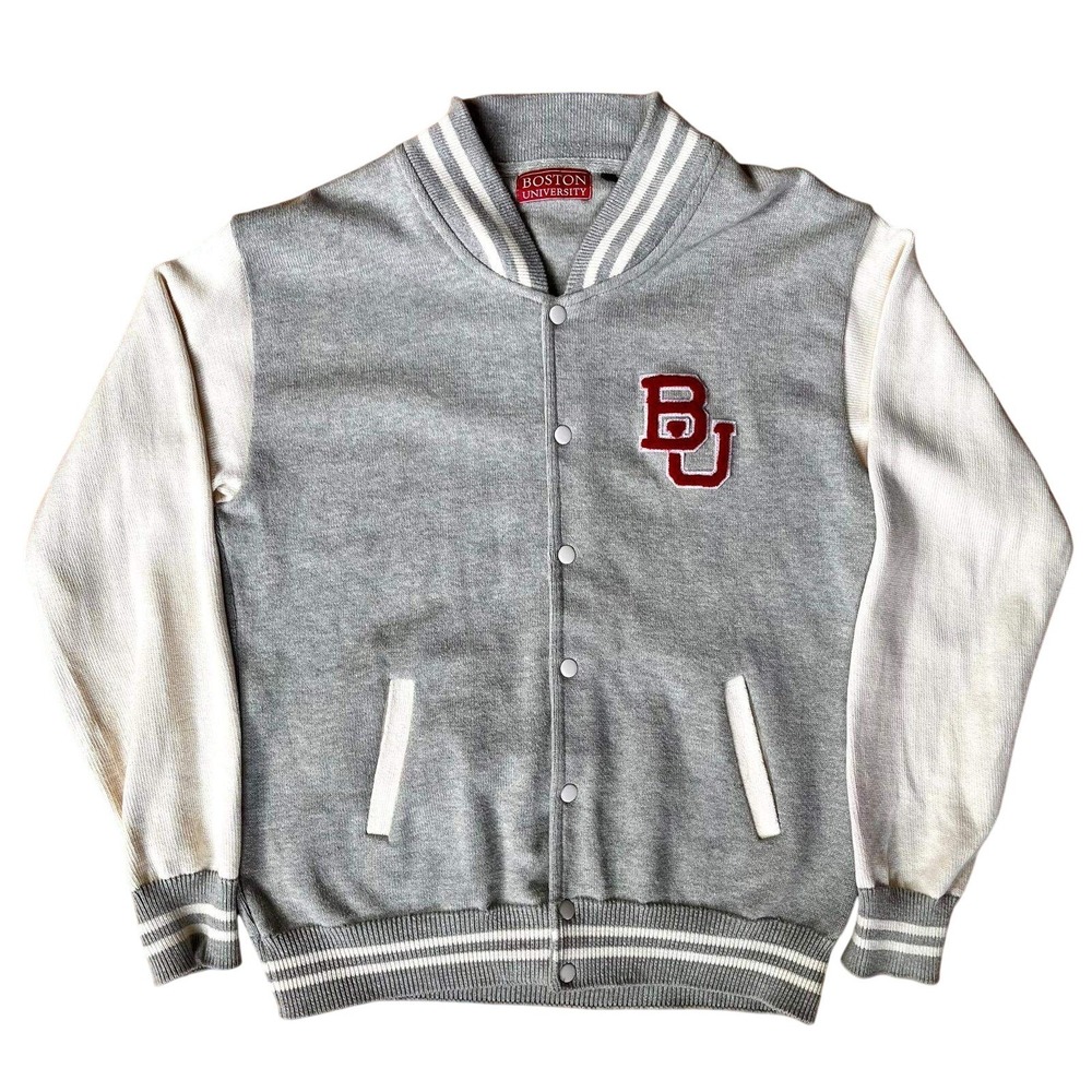 Field Grade Supply Co. Boston University BU Varsity Knit‎ Sweater Jacket Mens L